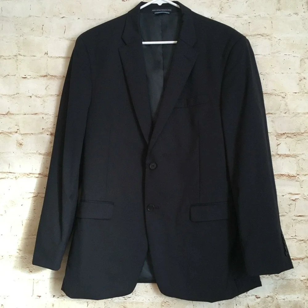 Tommy Hilfiger Men's Size R42 W36 Navy Blue Wool Sport Suit Jacket